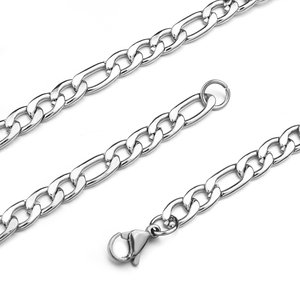 Bán Buôn Joyeria Hip Hop Đa Kích Thước Bạc Màu Mạ Thép Không Gỉ Mens <span class=keywords><strong>Figaro</strong></span> Chuỗi Người Đàn Ông Vòng Cổ - Product Image 6