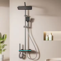 Set Pancuran suhu tampilan Digital aluminium, dengan sistem penguat tekanan tinggi-peralatan Pancuran kamar mandi bersertifikat OEM/ODM