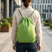 Sac à dos unisexe en papier DuPont lavable, best-seller, avec double sangle de fixation, poche zippée à poignette, logo imprimable