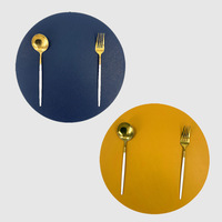 Sets de table ronds en cuir PVC de haute qualité, antidérapants, imperméables et isolants thermiquement, style classique