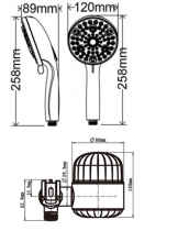 Modern 10 <strong>Functions</strong> Chrome Water Softener <strong>Filter</strong> Handheled Shower Spraying Set - Product Image 6