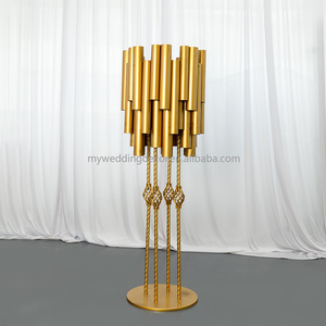 Décorations de table de mariage K53, arche dorée de 90 cm, décoration de mariage, accessoires pour dîner aux chandelles, arche métallique de mariage, support à fleurs - Product Image 2