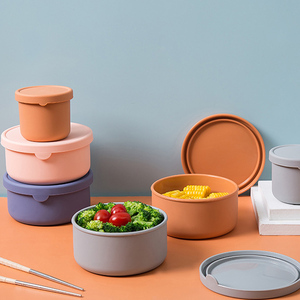 250ML/700ML Nesting Silicone Lunch Baby Food Storage Box Containers Hard-Shell Airtight Dishwasher and Freezer Safe
