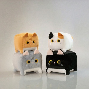 Peluche personnalisée, nouvelle, mignonne, en forme de chat carré, petite peluche de chaton pour jouets, enfants, mariage, super douce, rembourrage en coton PP - Product Image 2