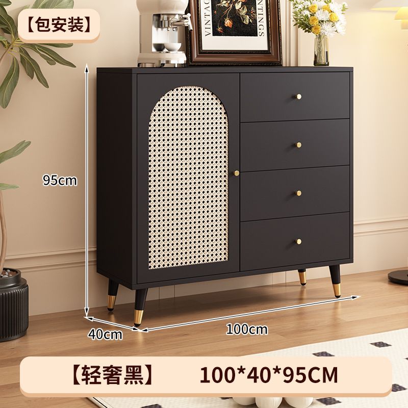 Tresse de rotin noire de luxe de 100 cm [Installation incluse]