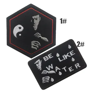 Bruce Lee be Like Water ricamo Navy Custom Hook Loop Patch ricamata tattica per abito uniforme