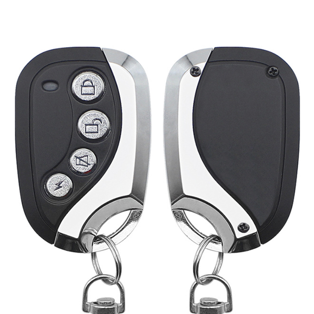 4 Button Metal Garage Door Remote Control Key, 433.92MHz Duplicator for Learning Code Fixed Code Gate Door Opener