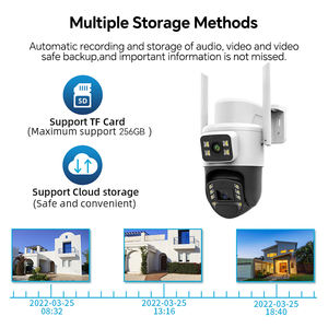 كاميرا شمسية 4K بعدسة مزدوجة وشاشة مزدوجة مع محرك مزدوج وخاصية التحكم في الاتجاه والتكبير، كشف الحركة، بطارية 12000 مللي أمبير، تسجيل لمدة 24 ساعة، كاميرا شمسية 4G - Product Image 6