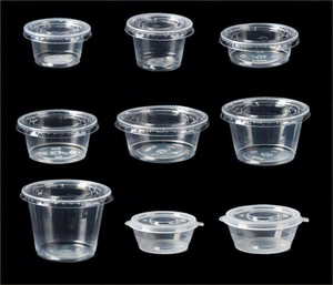 Bocaux en plastique Boîte à sauce Couvercle Sauce chili emballée à emporter Sauce <span class=keywords><strong>soja</strong></span> Vinaigre Assaisonnement Tremper Pots en plastique - Product Image 1