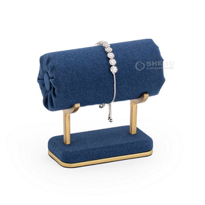 อุปกรณ์จัดแสดงเครื่องประดับไมโครไฟเบอร์สีน้ำเงินแบบกำหนดเอง แท่นวางเครื่องประดับ ที่วางโชว์เครื่องประดับ - Product Image 2