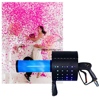 Canon à Confettis CO2 Portable en Métal LED RGB pour Fêtes de Révélation du Sexe, Mariages et Événements en Club