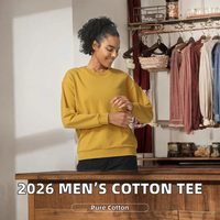 Sweat-shirt à manches longues pour homme, 100% coton, col rond, tricoté, coupe classique, imprimé numérique, vêtements décontractés d'automne