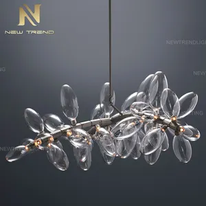 New Design Indoor Decoration Villa Apartment Living Room Staircase Glass LED Chandelier Pendant Light