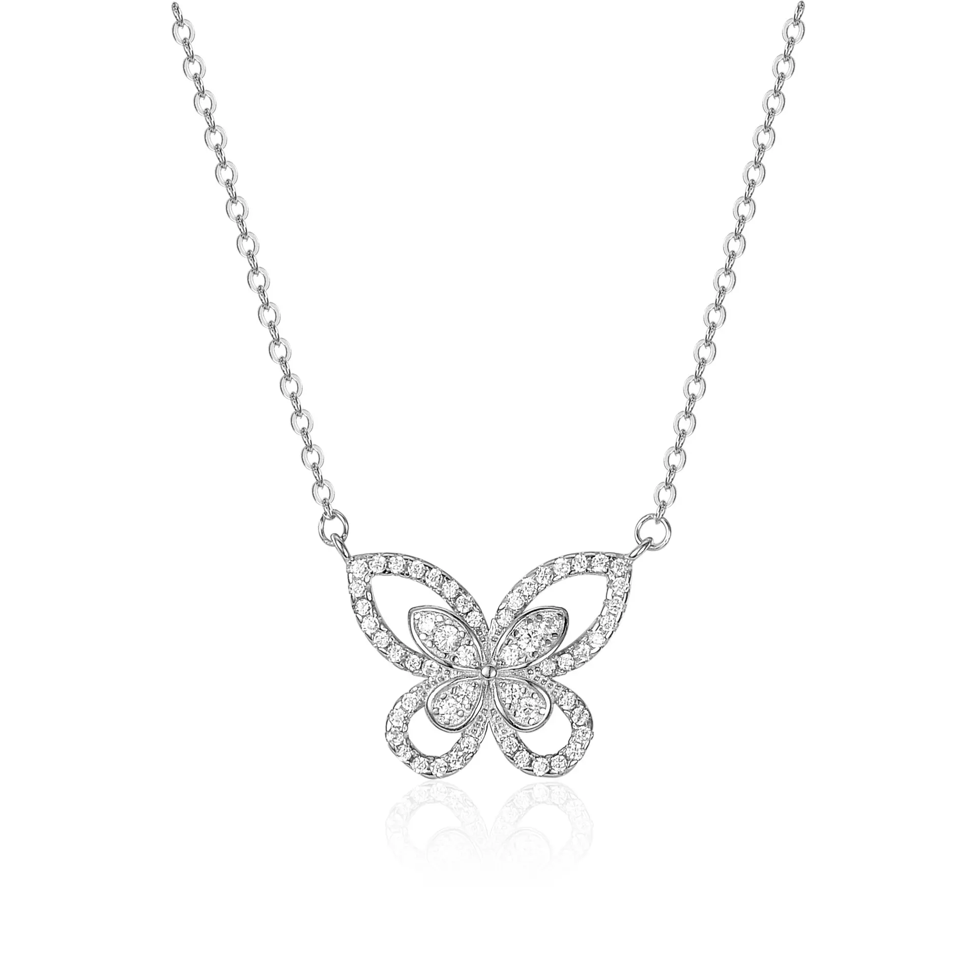 TongLing S925 Sterling Silver Butterfly Necklace 2022 Fashion Butterfly Pendant Women's Necklace Jewelry