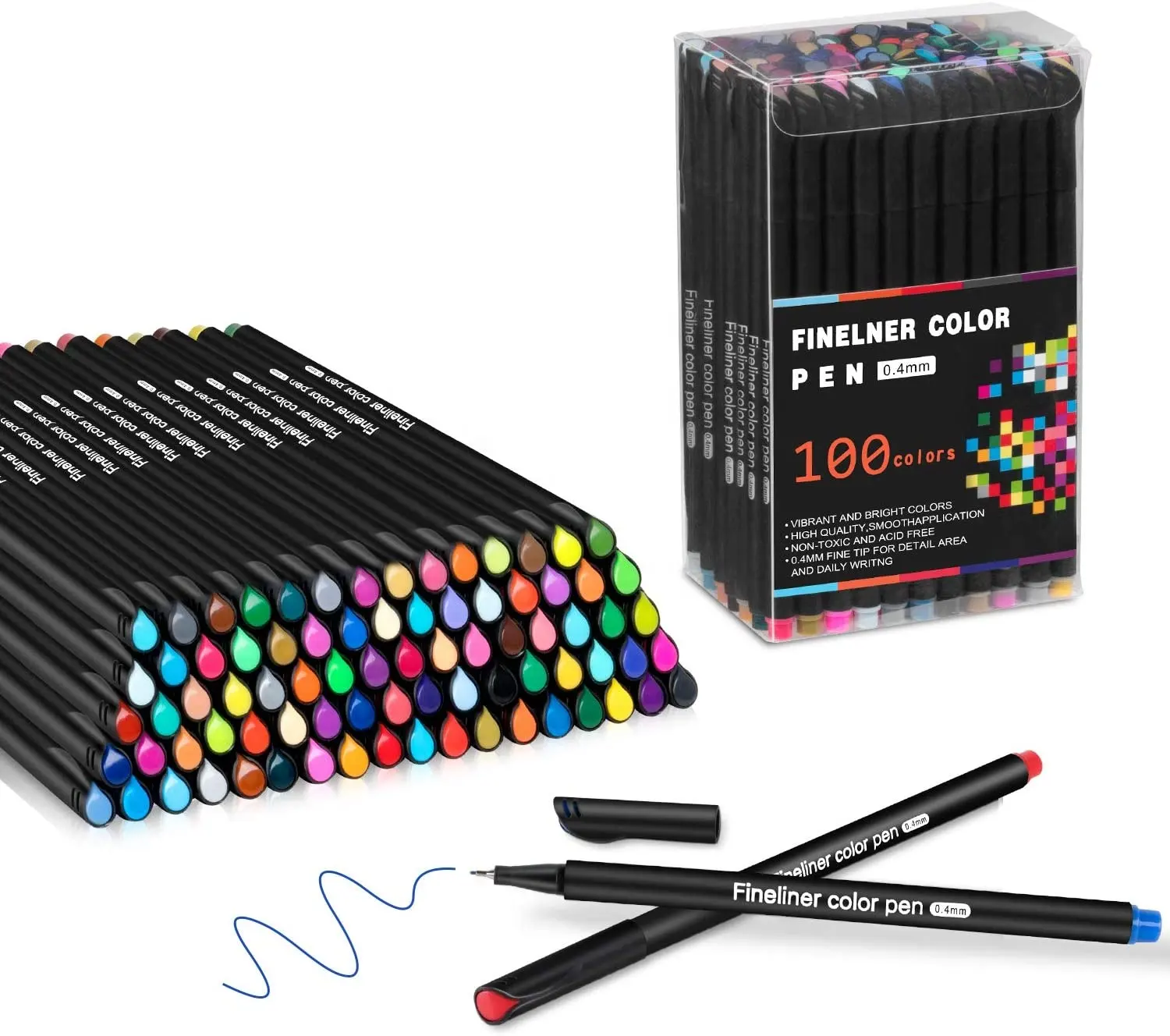 Touchfive — stylos-feutres de couleur à bout fin, 12 à 100 marqueurs de couleur, pour dessin artistique, stylo de finissage pour écriture, Note, prise de calendrier