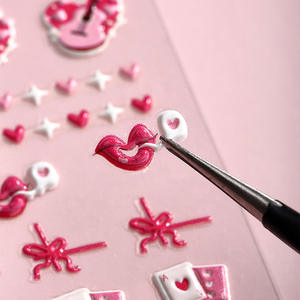 <span class=keywords><strong>2023</strong></span> <span class=keywords><strong>saint</strong></span> <span class=keywords><strong>valentin</strong></span> pour Amazon 5D en relief Nail Art autocollants Internet rouge amour ours 3D conception enfants bijoux en gros - Product Image 4