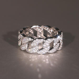 Bague Cocktail T0768 en Argent 925 avec Sertissage Pavé de Cristaux Strass Taille Ronde Brillante, Bijou Unisexe pour Fête - Product Image 5