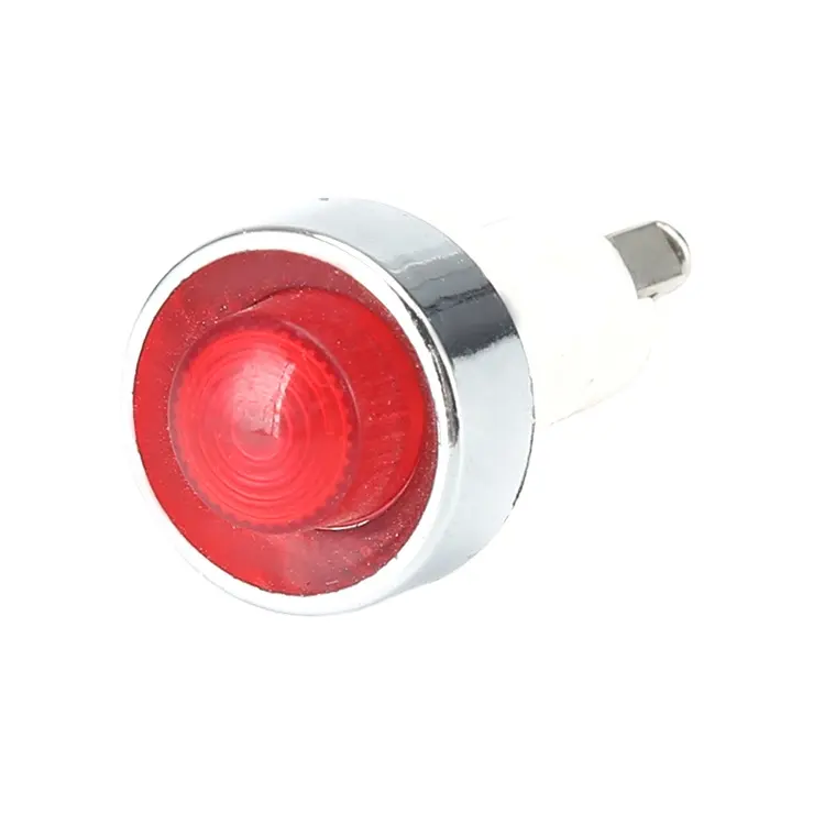 Hot sale 12mm diameter red green signal light 12v 24v 120v led indicator light 220v neon signal lamp pilot light with pins