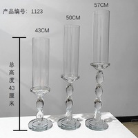 Vente en gros de chandeliers modernes en verre à longues tiges, pas chers, pour centres de table de mariage