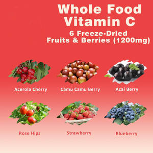 OEM Vitamin C Gummies Vegan Center diisi dengan 1200mg Frozen-kering buah & beri campuran seluruh makanan suplemen kolagen - Product Image 5