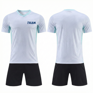 เสื้อฟุตบอลสไตล์ฝรั่งเศสแบบวินเทจ ผ้าโพลีเอสเตอร์ 100% ราคาประหยัด พิมพ์ลายแบบซับลิเมชั่น ชุดยูนิฟอร์มทีมคลาสสิก - Product Image 1