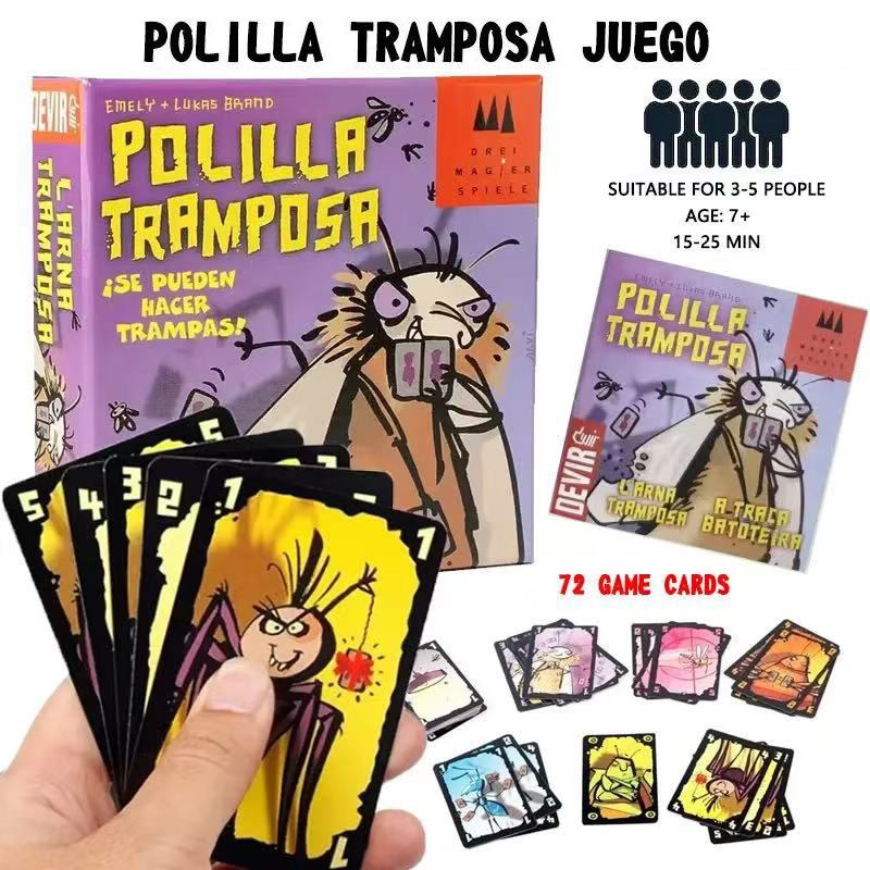 Игры для вечеринок на испанском языке, настольная игра Polilla Tramposa для семьи, карточная игра для взрослых, детей, Juegos De Mesa