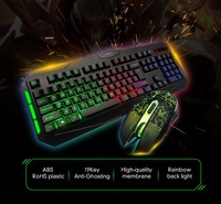 Ensemble clavier et souris de jeu filaire USB, rétroéclairage LED RGB, 104 touches, étanche, 5500 DPI
