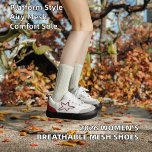 Baskets décontractées à plateforme pour femmes, respirantes, à lacets, basses, style streetwear pour l'automne - Product Image 2