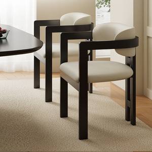 Silla de Comedor Italiana Minimalista de Madera Maciza Tapizada para Hogar, Salón de Té, Club, Estudio - Product Image 1