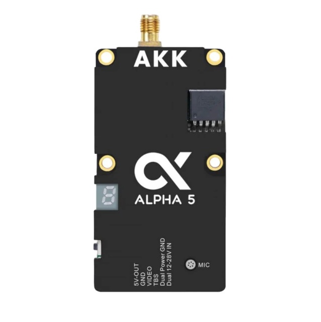AKK Alpha 5 5W VTX - 4.9/5.8GHz 80CH 1w/2w/3w/5w Power Switchable FPV Video Transmitter
