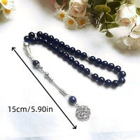 Chapelet musulman islamique 33 perles 10mm perles de verre fleur simple pointe arabe TASBIH ornement prière pour Allah bijoux