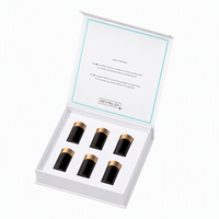 Boîte en carton rigide avec fermeture magnétique personnalisée de luxe avec logo, ensemble de 6 flacons en verre, emballage cosmétique écologique