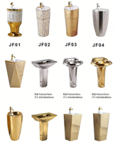 Ensemble de luxe d'évier de salle de bains de toilette d'or de galvanoplastie
