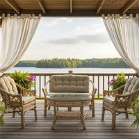 Ensemble de canapés modulaires Omara en rotin/osier - Meubles de salon élégants et confortables pour les salons modernes, les villas en plein air