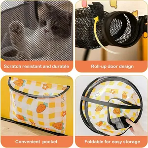 Foldable Pet Pen Dog Crate Portable <strong>Playpen</strong> for Dog <strong>Puppy</strong> Cats Top Removable Zipper Mesh Dog Cat Tent Kennel with Carrying Bag - Product Image 4