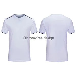 Camisa de futebol polo anti-rugas elástica sublimação sustentável de alta qualidade tricotada de secagem rápida camisa de futebol polo