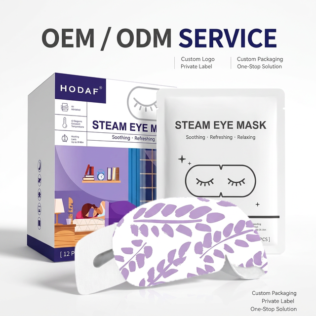 OEM Lavender Steam Eye Mask Disposable Self-heating Warm Compress Steam Eye Mask for Relaxation Travel-friendly for Daily Use