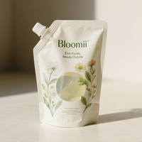 Pochette de bec debout imprimée personnalisée écologique pour recharge de détergent liquide sac d'emballage cosmétique de soins personnels