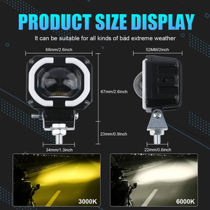 2 luces LED auxiliares antiniebla tipo ojo de ángel para motocicleta, coche, camión, todoterreno, barco - Product Image 3