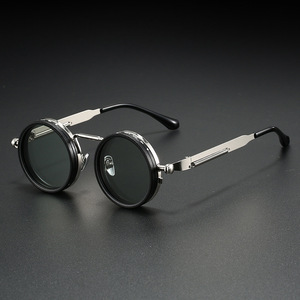 High-End Rotating Aluminum Magnesium Alloy Round Steampunk Polarized Sunglasses 9 Gears ND Filter Adjustable Dimming Sunglasses - Product Image 2