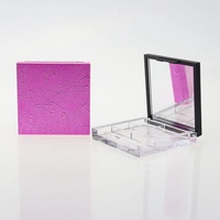 Nouvelle palette de fards à paupières vide, mini, rose, mignonne, écologique, personnalisable, en plastique carré, avec étiquette privée pour maquillage