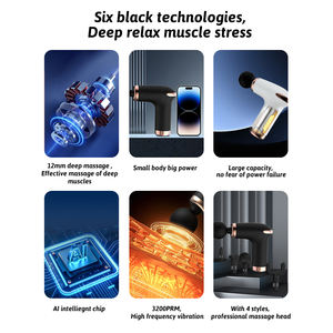 Mini pistola de masaje recargable portátil de alta calidad, 6 velocidades, tejido profundo, relajación muscular, alivio del dolor, batería de 1200mAh, 4 cuerpos - Product Image 3