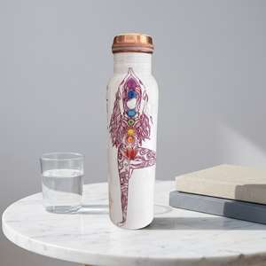 Botella de Agua de Cobre Yoga Spirit, Diseño Bohemio, Portátil, con Tapa, para Viajes - Product Image 1