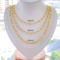 Collier Minimaliste pour Femme, Chaîne à Maillons Épais Plaquée Or 18K, Collier Paperclip pour Femme