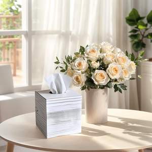 Logo personnalisé Bless You Home Decor Porte-serviettes carré rustique Porte-serviettes en <span class=keywords><strong>bois</strong></span> Boîte à mouchoirs en <span class=keywords><strong>bois</strong></span> Porte-couvercle - Product Image 1