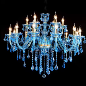 Nouveau design européen Bars <span class=keywords><strong>d</strong></span>écoratifs Lobby Chambres <span class=keywords><strong>d</strong></span>'<span class=keywords><strong>hôtes</strong></span> Lustre en cristal <span class=keywords><strong>de</strong></span> verre bleu Importation - Product Image 3