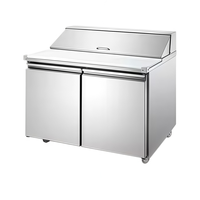 Table de travail électrique en acier inoxydable à refroidissement par air, congélateur vitrine à double porte, dégivrage automatique, écoénergétique A++, cuisine
