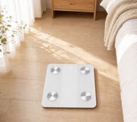 Balance connectée intelligente haute précision pour la composition corporelle, design minimaliste rayé, balance numérique de salle de bain, Bluetooth sans fil, balance de santé