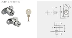 MK504-2 Zinc Widely Used Superior Quality Wooden Furniture Drawer Lock Mechanical Push Button Cabinet Lock Drawer Lock