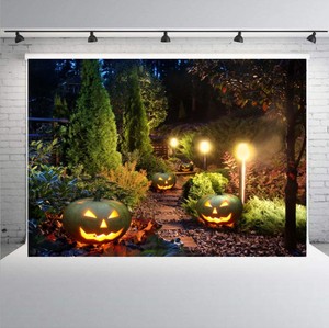 5x7ft Night Halloween Themed Photography <strong>Background</strong> for Birthday Party Decorations and Photo Booths - Product Image 1